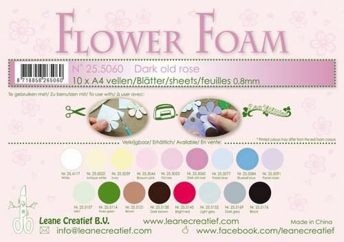LeCrea - Flower Foam sheets A4 0,8mm donker oudroze 