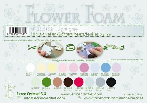 LeCrea - Flower Foam sheets A4 0,8mm lichtgrijs 