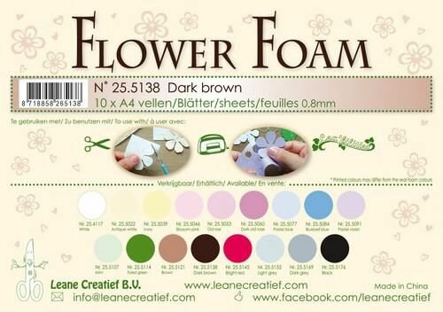 LeCrea - Flower Foam sheets A4 0,8mm donkerbruin 