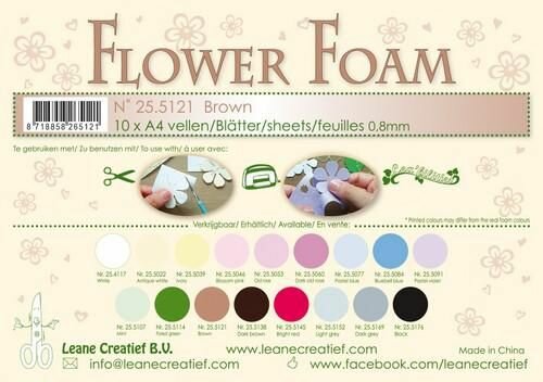 LeCrea - Flower Foam sheets A4 0,8mm bruin 