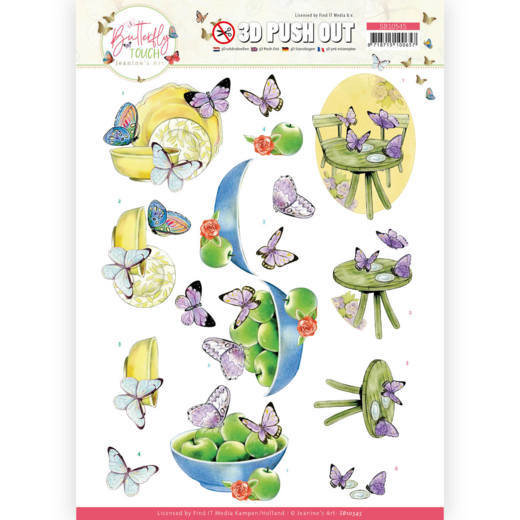 3D Push Out - Jeanine&#039;s Art - Butterfly Touch - Purple Butterfly