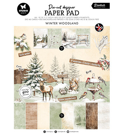 Studio Light Design Paper Pad Winter Woodland Essentials nr. 387