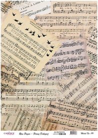 Cadence rijstpapier vintage stukken bladmuziek