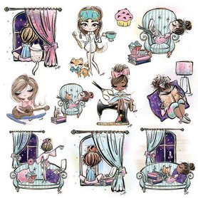 Craft&You Stay at home Sheet of elements to be cut out 12X12