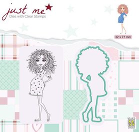 Nellie‘s Choice Just Me Die + Clear stamp Zwanger 32x77mm