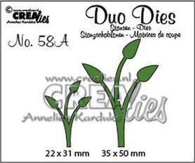 Crealies Duo Dies no. 58A Blaadjes 12 spiegelbeeld 