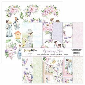 ScrapBoys Garden of love paperpad 12 vl+cut out elements 20,3x20,3cm