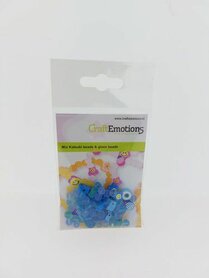 CraftEmotions Katsuki Smileys & glaskralen Blauw 64 st 