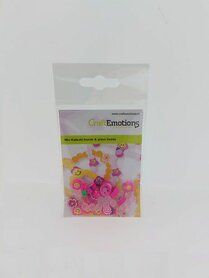 CraftEmotions Katsuki Smileys & glaskralen roze 64 st 