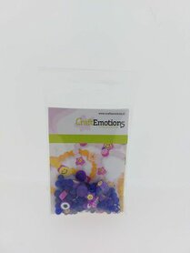 CraftEmotions Katsuki Smileys & glaskralen paars 64 st 