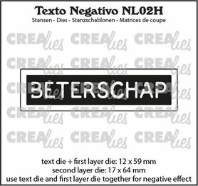 Crealies Texto Negativo Die BETERSCHAP - NL 