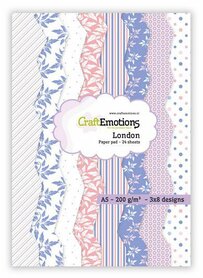 CraftEmotions Paper pad London - pastel 24 vl A5 