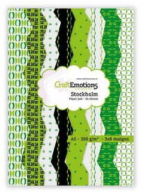 CraftEmotions Paper pad Stockholm - groen 24 vl A5 
