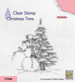Nellie‘s Choice Clearstempel - Christmas time Sneeuwpop CT046