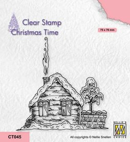 Nellie‘s Choice Clearstempel - Christmas time Huis in de sneew CT045