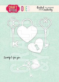 Craft&You Cutting Die Set Sleutels met hangslot 