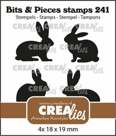 Crealies Clearstamp Bits & Pieces Konijnen silhouet