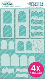 CarlijnDesign stencils Snowglobe scenes