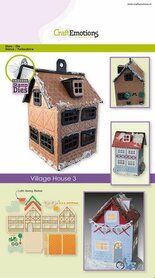 CraftEmotion Impress stamp Die - kerstdorp - huisje 3 