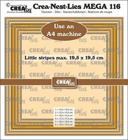 Crealies Crea-Nest-Lies Mega Rechthoeken - streepjes halve cm 