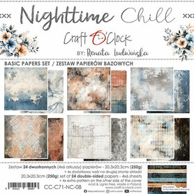 Craft O Clock Basic Paper Pack 20x20 cm Nighttime Chill