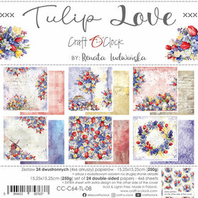 Craft O Clock Paper Pack 15x15 cm Tulip Love
