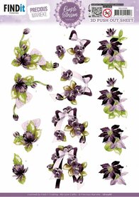 3D Push out Sheet - Precious Marieke - Purple Blossom - Purple