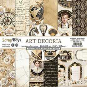 ScrapBoys Art Decoria paperpad 12 vl+cut out elements 20,3x20,3cm