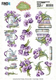 3D Cutting Sheet - Amy Design - Tulip Dreams - Purple Tulips