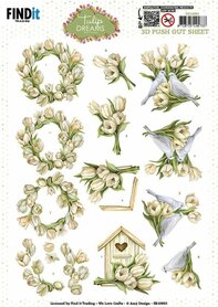 3D Push out Sheet - Amy Design - Tulip Dreams - Romantic Tulips