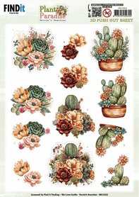 3D Push out Sheet - Berries Beauties - Plant Paradise - Cactus Harmony