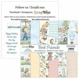ScrapBoys Best Friends paperpad 12 vl+cut out elements 20,3x20,3cm 