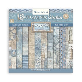Stamperia Silent Sea  20x20 cm Paper Pack Backgrounds Selection 