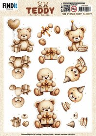 3D Push out Sheet - Berries Beauties - Teddy - Present