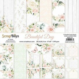 ScrapBoys Beautiful day paperpad 12 vl+cut out elements 20,3x20,3cm