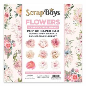 Scrapboys POP UP Paper Pad double sided elements - Flowers / Roses 