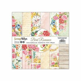 ScrapBoys Bird Romance paperpad 24 vl+cut out elements 15,2cmx15,2cm