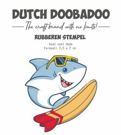 Dutch Doobadoo Rubber stempel Haai cool dude 497.004.012 