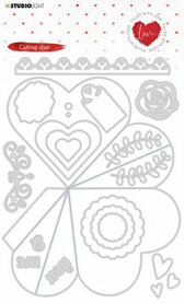Studio Light Emb. Die Cut Heart shaped box Filled With love nr.353 A5