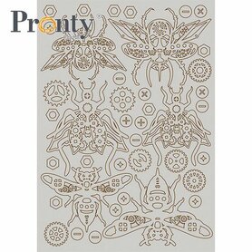 Pronty Grey Chipboard Steampunk Insects A5