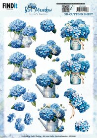 3D Cutting Sheet - Berries Beauties - Blue Meadow - Vase