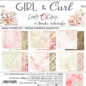 Craft O Clock Basic Paper Pack 20x20 cm Girl & Curl