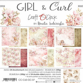 Craft O Clock Paper Pack 20x20 cm Girl & Curl