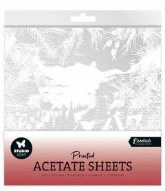 Studio Light Acetate sheet Snowy town, pine&verses Essent. nr.07 