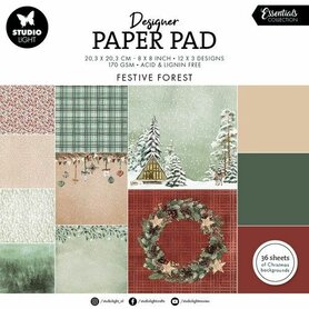Studio Light Design Paper Pad Festive Forest Essentials nr.200 203,2x203,2mm