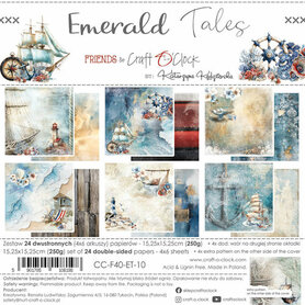 Craft O Clock Set of Papers 15x15 cm Emerald Tales