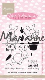 Marianne Design clear stamp eline‘s cute animals - konijntjes EC0178