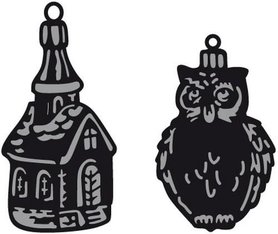 Marianne Design Craftable tiny's ornaments church & owl CR1381