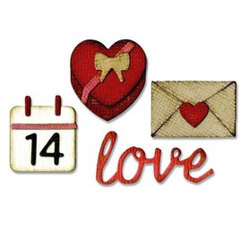 Sizzix Thinlits Dies w/ Embossing Folder - Love Tim Holtz