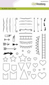 CraftEmotions clearstamps A5 - Bullet Journal - tekens groot